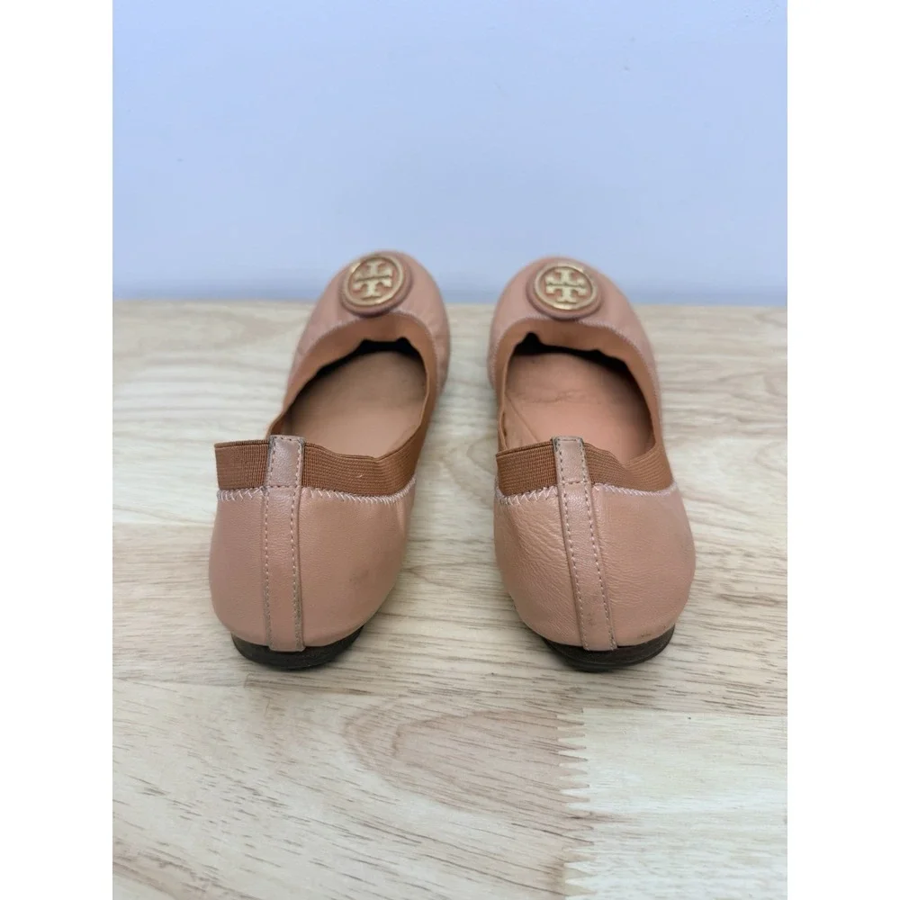 Tory Burch Women's Pale Pink Caroline Ballet Flat Shoes 8 M Logo Designer #9 - Picture 9 of 15